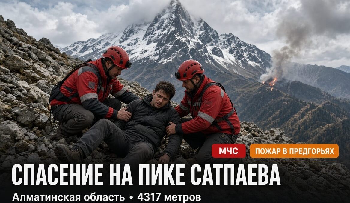 Спасение с пика Сатпаева и пожар в горах