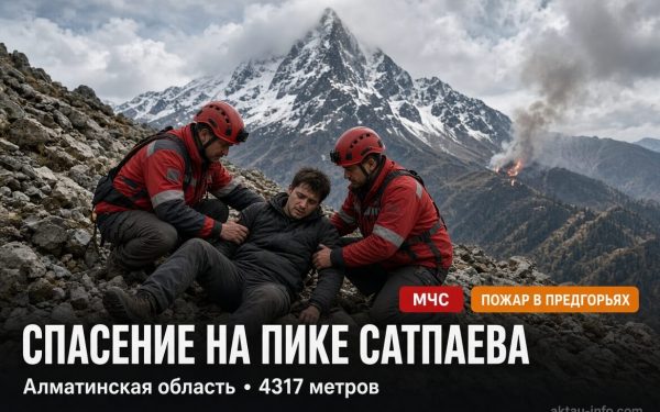 Спасение с пика Сатпаева и пожар в горах